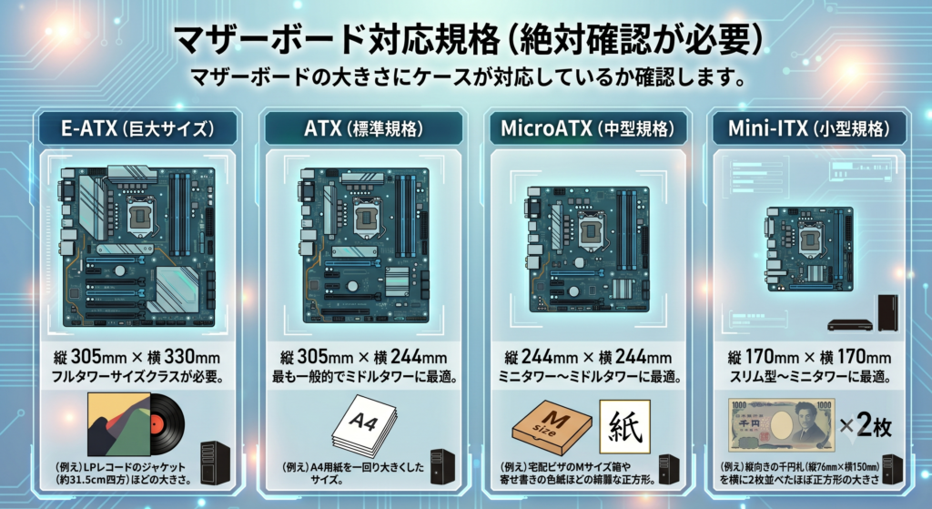 マザーボード対応規格(絶対確認が必要)