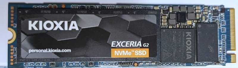 SSD3：KIOXIA EXCERIA G2 1TB PCIe Gen 3.0×4 NVMe M.2 SSD